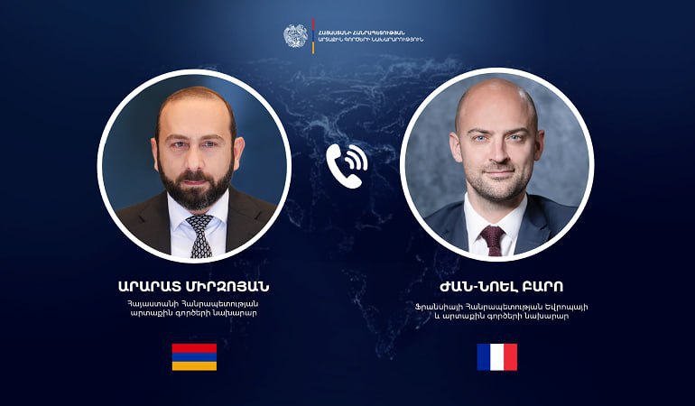 Арарат Мирзоян провёл телефонный разговор с Жан-Ноэлем Барро.