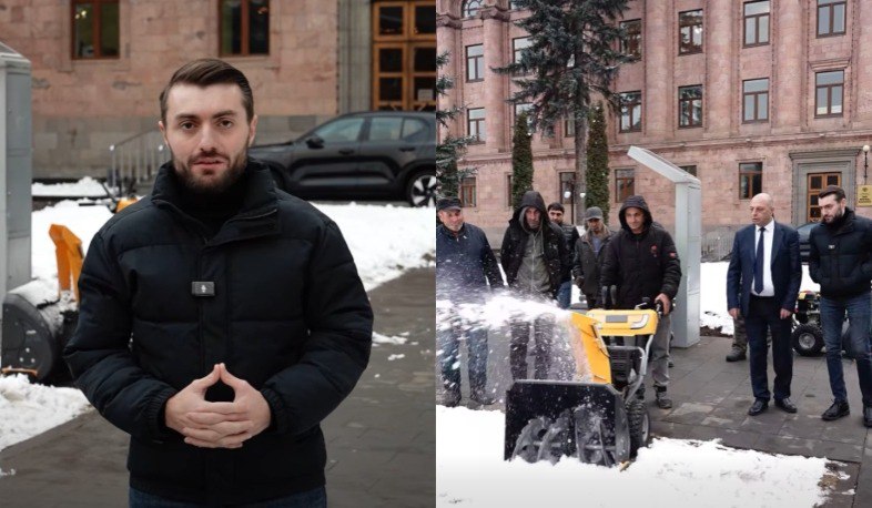 Четыре бизнесмена, не отказав мне в просьбе, приобрели и передали в дар жителям Ванадзора оборудование для уборки тротуаров. Мкртчян