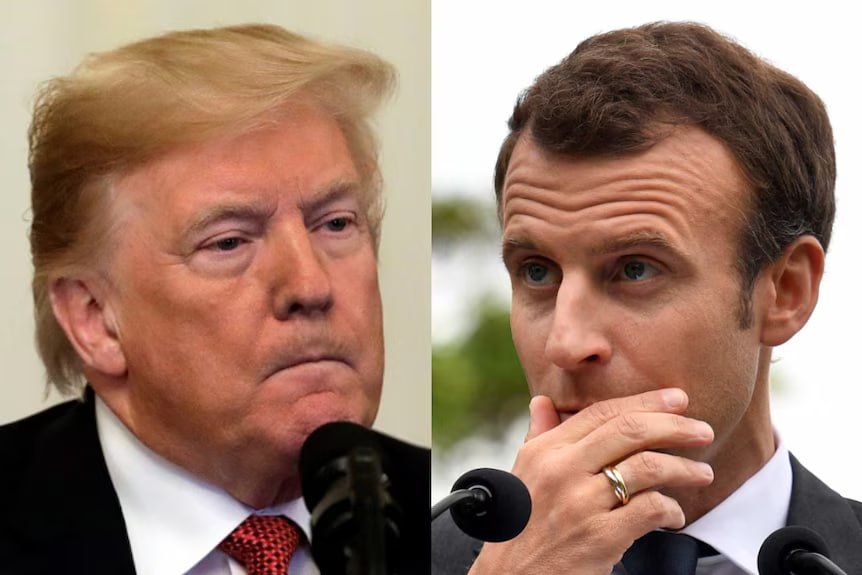 Трамп, подражая Макрону, сказал, что обратился к нему с просьбой о помощи.