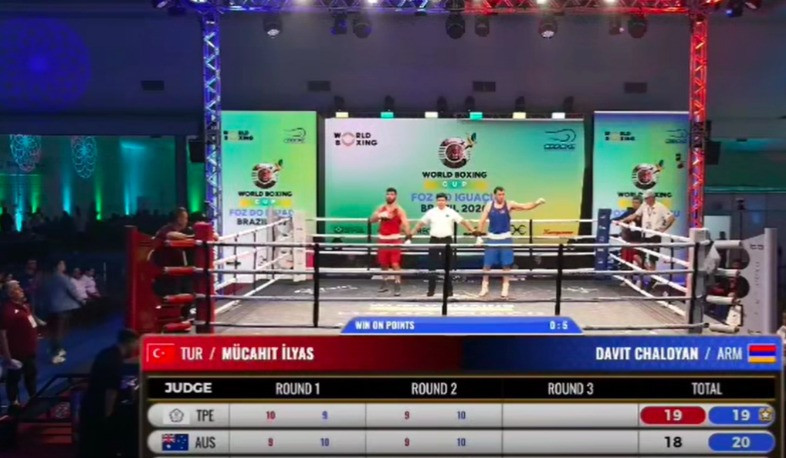 Боксёр Давит Чалоян победил турецкого соперника и вышел в полуфинал Кубка мира.
