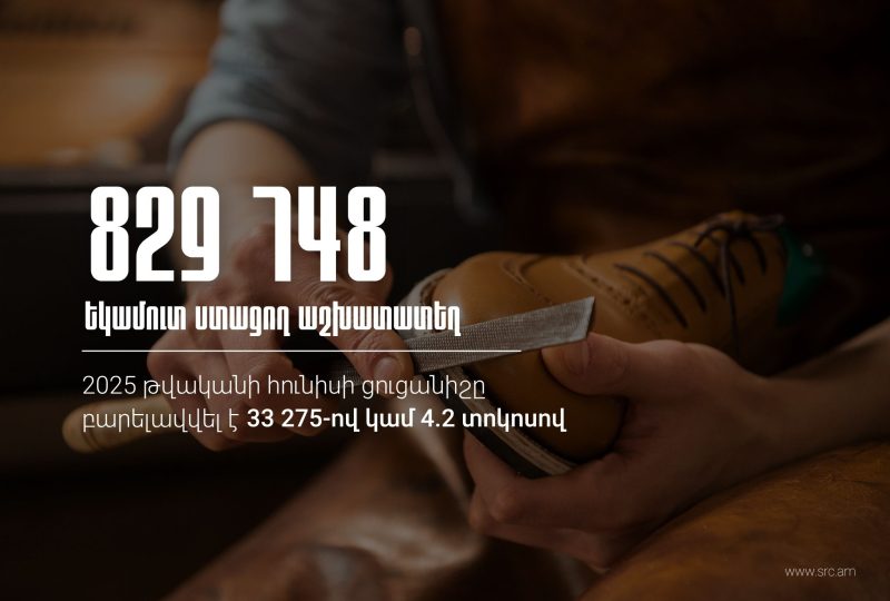 2026 թվականի հունիսին եկամուտ ստացող աշխատատեղերի թիվը կազմել է 829 748։ ՊԵԿ