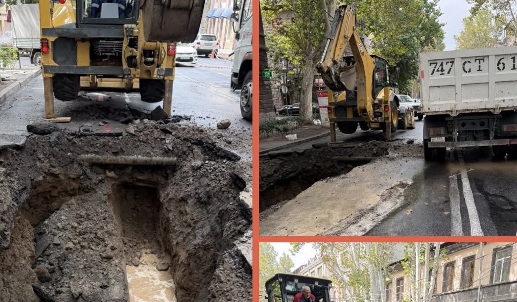 На улице Теряна произошла авария на трубопроводе, в результате чего вода вытекла на внешнюю поверхность, ведутся работы по устранению аварии. «Веолия джур»
